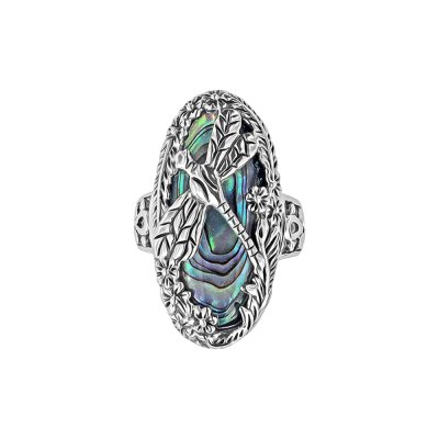 Sterling Silver Abalone Dragonfly Ring