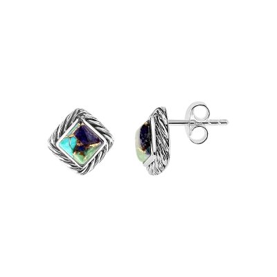 Sterling Silver Mohave Multi-Color Turquoise Earrings