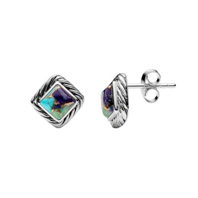 Sterling Silver Mohave Multi-Color Turquoise Earrings