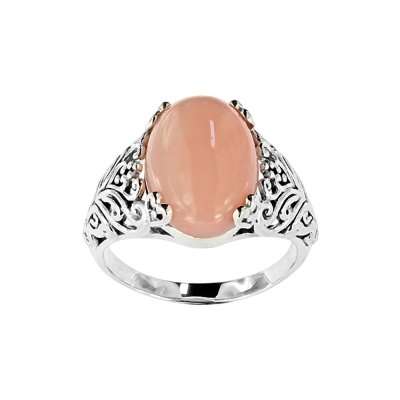 Sterling Silver Pink Peruvian Opal Ring