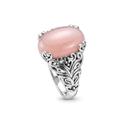 Sterling Silver Pink Peruvian Opal Ring