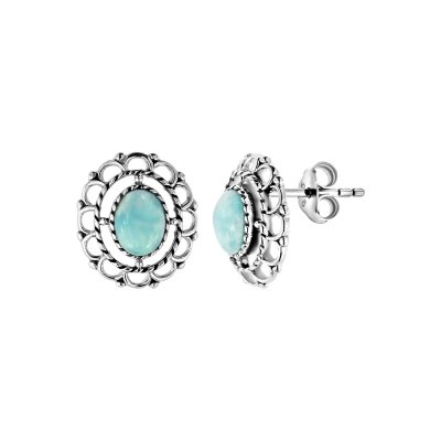 Sterling Silver Larimar Post Earrings