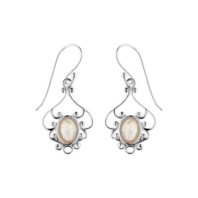 Sterling Silver Rainbow Moonstone Earrings