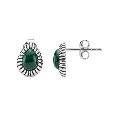 Sterling Silver Pear Stud Earrings