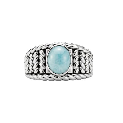 Sterling Silver Larimar Ring
