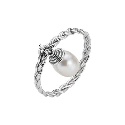 Sterling Silver Freshwater Pearl Dangle Ring