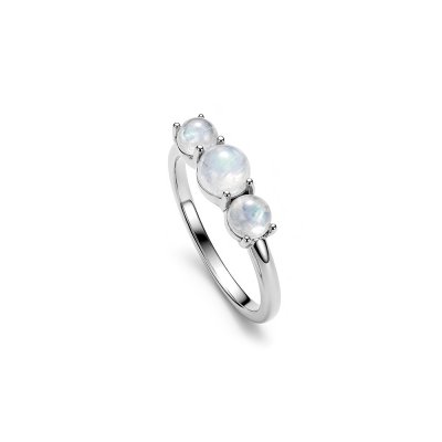 Sterling Silver Rainbow Moonstonel Ring
