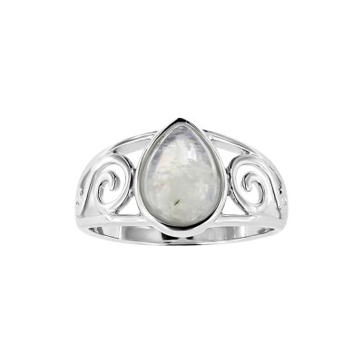 Sterling Silver Rainbow Moonstone Ring