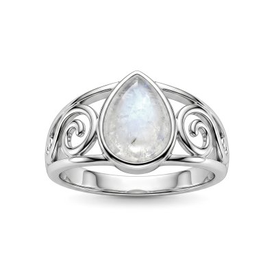 Sterling Silver Rainbow Moonstone Ring