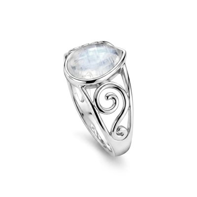 Sterling Silver Rainbow Moonstone Ring