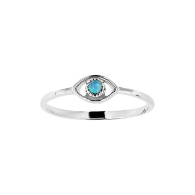 Sterling Silver Turquoise Evil Eye Ring