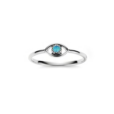 Sterling Silver Turquoise Evil Eye Ring