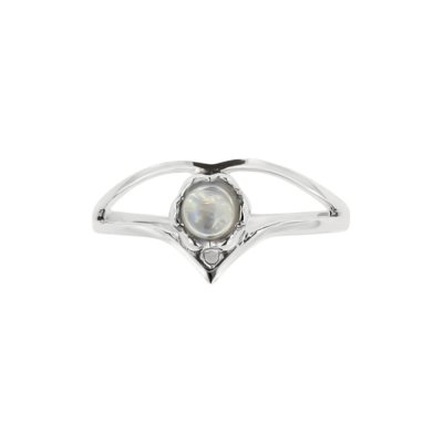 Sterling Silver Rainbow Moonstone Ring