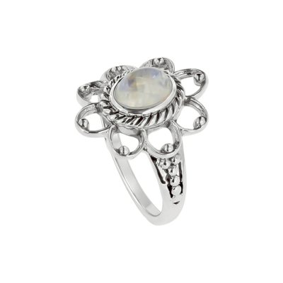 Sterling Silver Rainbow Moonstone Ring