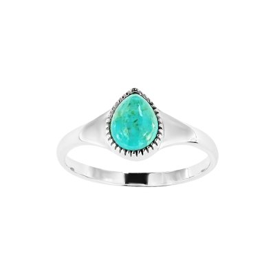Sterling Silver Turquoise Pear Ring