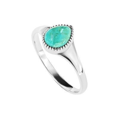 Sterling Silver Turquoise Pear Ring