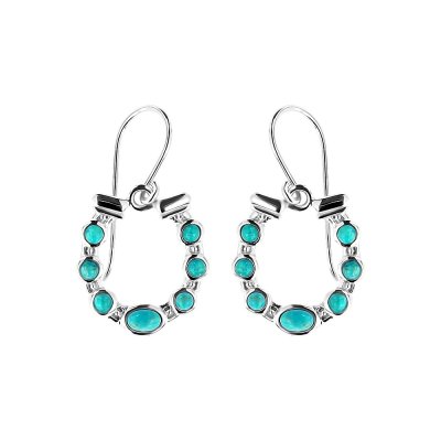 Sterling Silver Turquoise Horseshoe Earrings