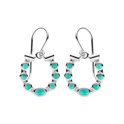 Sterling Silver Turquoise Horseshoe Earrings
