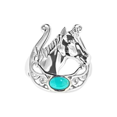 Sterling Silver Turquoise Horseshoe Ring