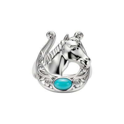 Sterling Silver Turquoise Horseshoe Ring