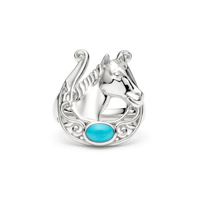 Sterling Silver Turquoise Horseshoe Ring