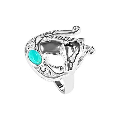 Sterling Silver Turquoise Horseshoe Ring