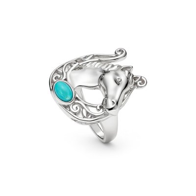 Sterling Silver Turquoise Horseshoe Ring