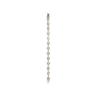 Sterling Silver Rainbow Moonstone Bracelect 7.25 Inches
