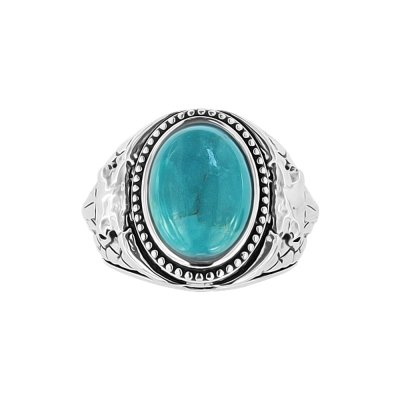 Sterling Silver Turquoise Bull Men's Ring