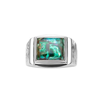 Sterling Silver Azurmalachite Men's Ring