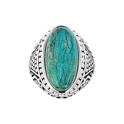 Sterling Silver Chrysocolla Men's Ring