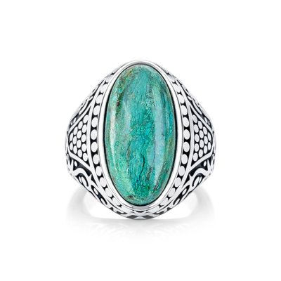Sterling Silver Chrysocolla Men's Ring