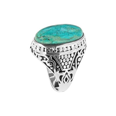 Sterling Silver Chrysocolla Men's Ring