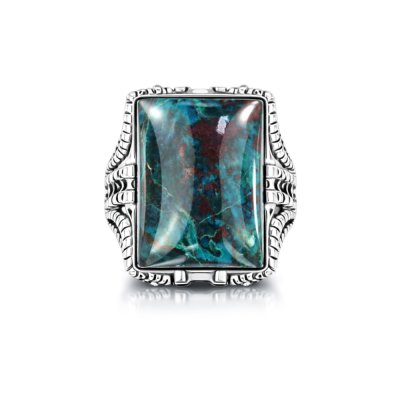 Sterling Silver Shattuckite Men's Ring