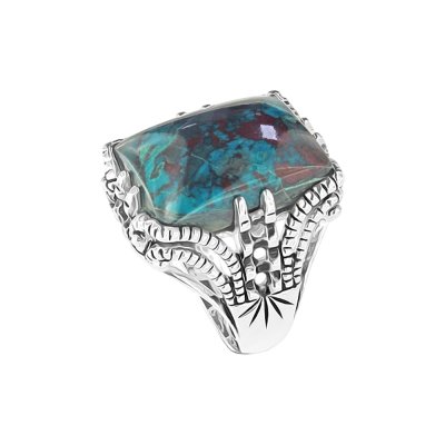Sterling Silver Shattuckite Men's Ring