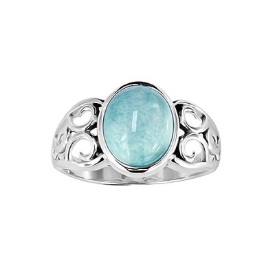 Sterling Silver Larimar Ring