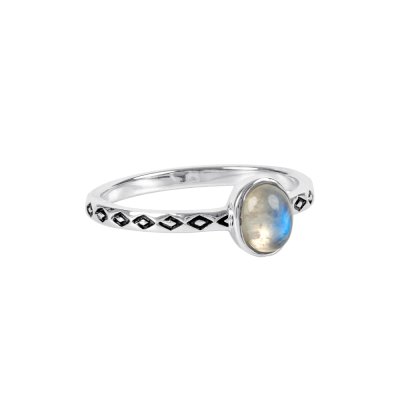 Sterling Silver Rainbow Moonstone Ring
