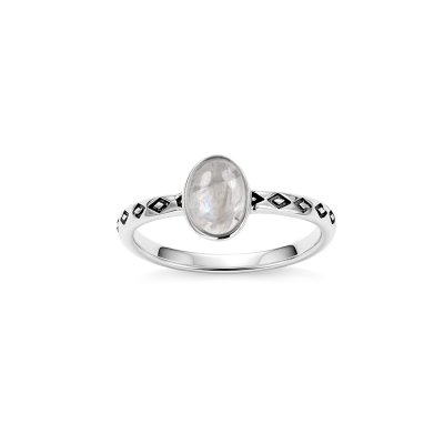 Sterling Silver Rainbow Moonstone Ring