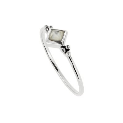 Sterling Silver Rainbow  Moonstone Ring