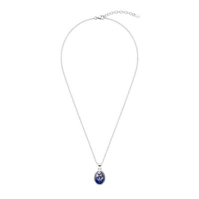 Sterling Silver Lapis Lazuli Iris Pendant With Chain 18 Inches