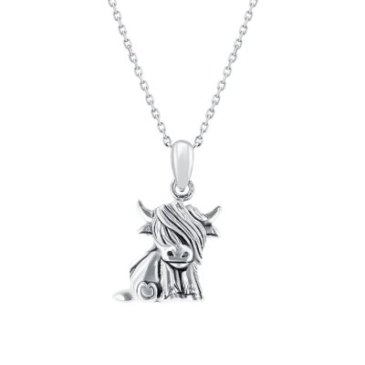 Sterling Silver Bull Pendant With Chain 18 Inches