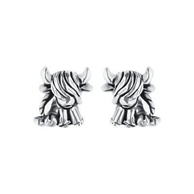 Sterling Silver Bull Earrings