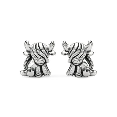 Sterling Silver Bull Earrings