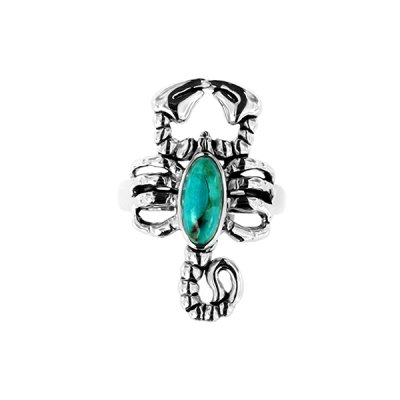 Sterling Silver Turquoise Scorpion Ring