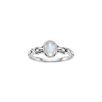 Rainbow Moonstone Sterling Silver Ring