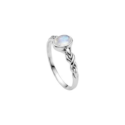 Rainbow Moonstone Sterling Silver Ring
