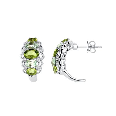 Sterling Silver Peridot and Sky Blue Topaz Earrings