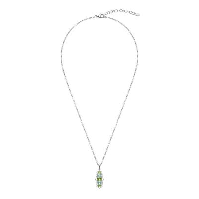 Sterling Silver Peridot With Sky Blue Topaz Pendant With Chain 18 Inches