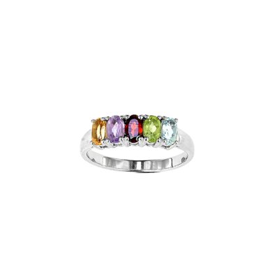 Sterling Silver Multi Gemstone Ring