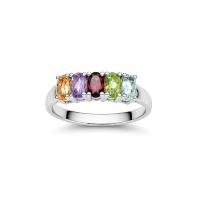 Sterling Silver Multi Gemstone Ring